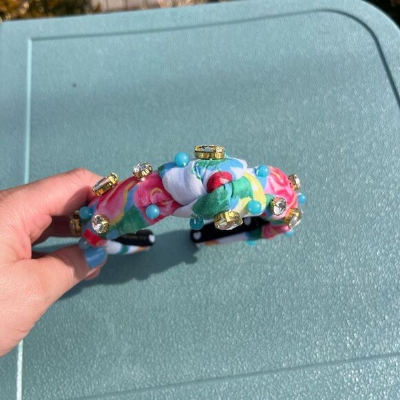 Lele Sadoughi x Roller Rabbit Ponderosa Beaded Crystal Knotted Headband - Picture 4 of 6